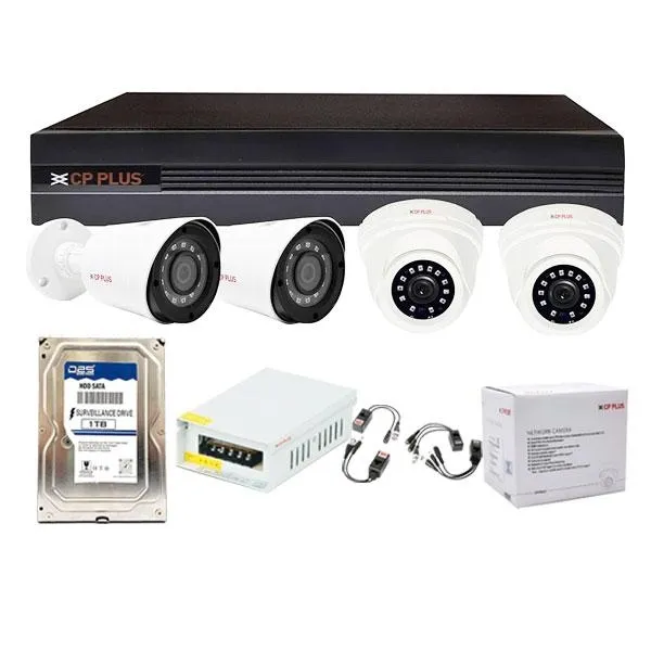 Cp plus 5MP Dome and Bullet HD CCTV Camera kit with 4CH DVR and Accessories price in Chennai, tamilnadu, kerala, bangalore