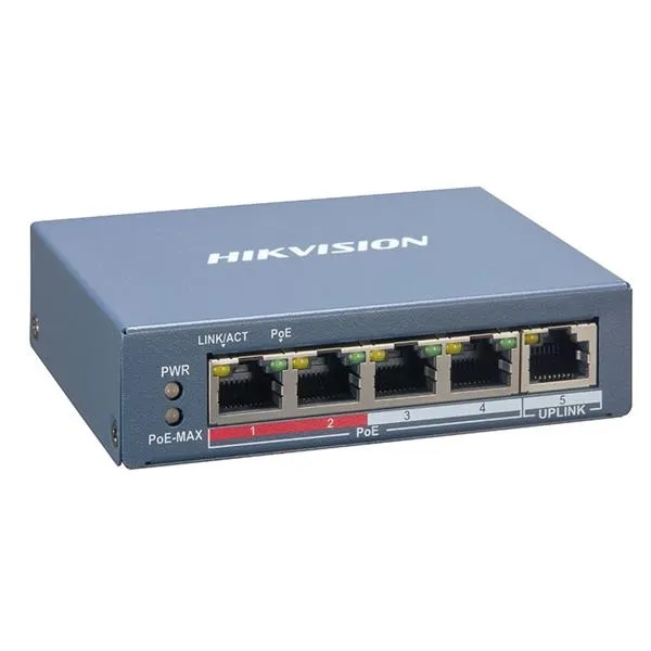 Hikvision DS 3E1105P EI V2 4 Port Fast Ethernet Smart POE Switch price in Chennai, tamilnadu, kerala, bangalore