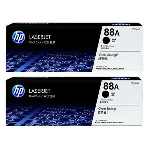 HP 88A CC388AD Twin Pack Black LaserJet Toner Cartridge price in Chennai, tamilnadu, kerala, bangalore